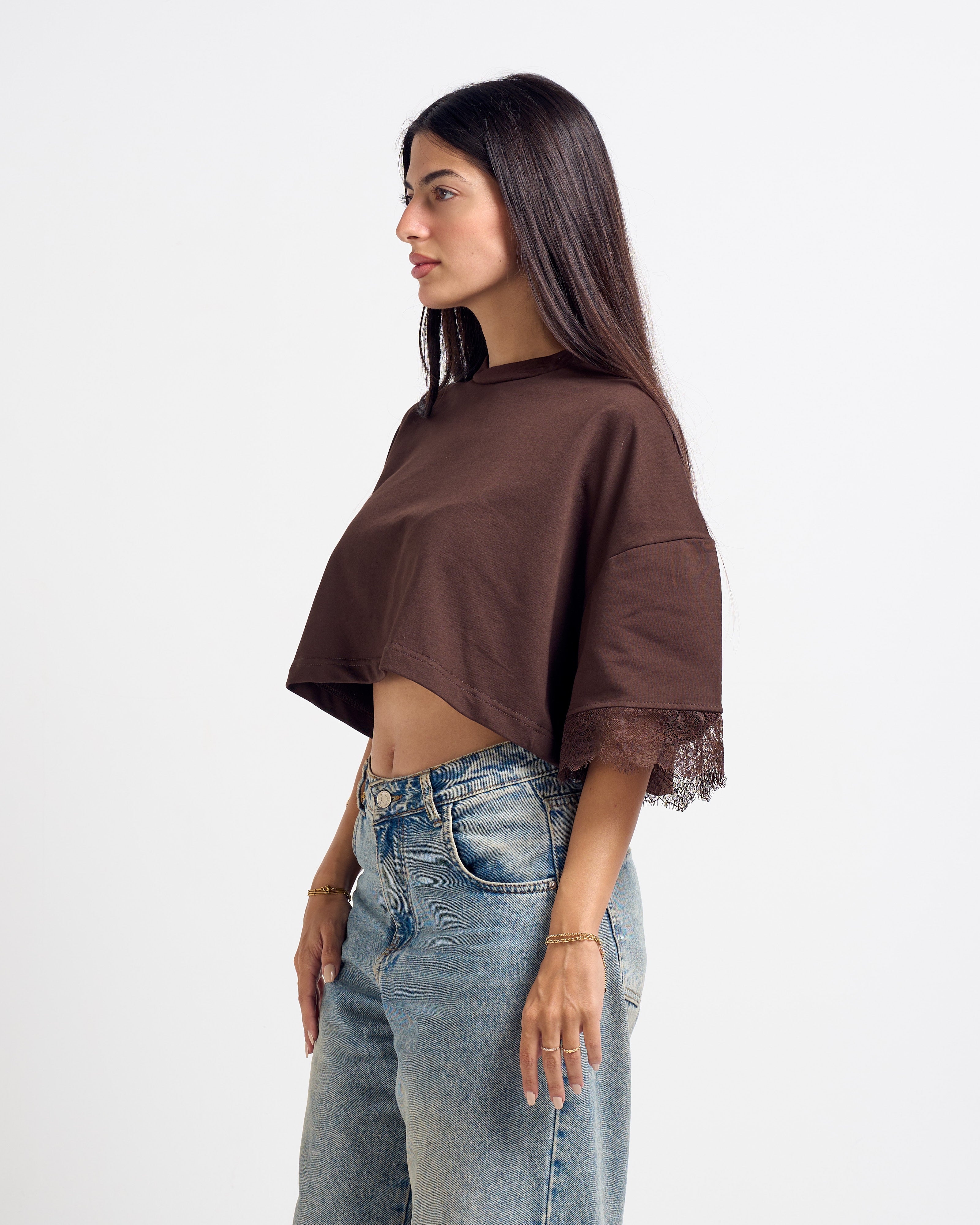 Cropped Lace T-shirt